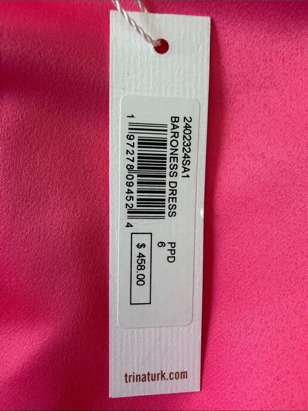 Trina Turk Baroness Cape Dress Pink Satin Belted Midi Size 6 NWT - Picture 7 of 11
